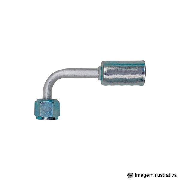 Conexão Flare 90º Fêmea 06mm Aluminio com clip - ROYCE CONNECT